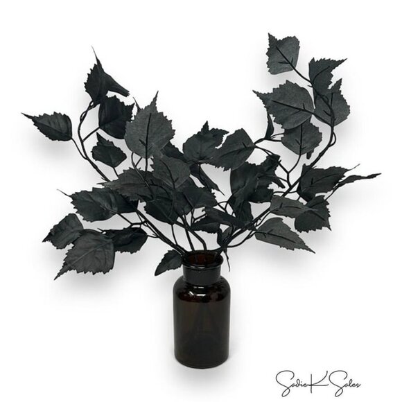 Threshold Black Leaves Arrangement Artificial Plant Glass Jar Halloween - Target - Picture 5 of 6